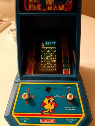 Coleco Ms Pac Man Vintage Electronic Arcade Tabletop Handheld Video Game
