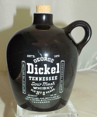 Collectible Merle Haggard George Dickel Tennessee Sour Mash Whiskey Jug Black