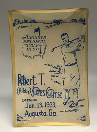 Bobby Jones Vintage Ceramic Dish Trey Plate 6x9x1 Augusta National Golf Club