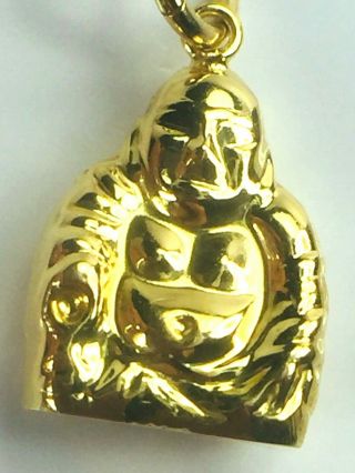 Cool 14k Yellow Gold Dimensional Laughing Buddha Charm Pendant.  2.  8gm.