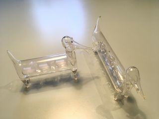 Hand Blown Glass Set Of 2 Dachshund Weiner Dogs Figurines - CUTE and UNUSUAL 2