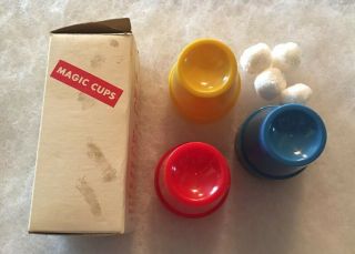 Adams Magic Cups And Balls Old Majic Tricks Box Instructions NEAT 2