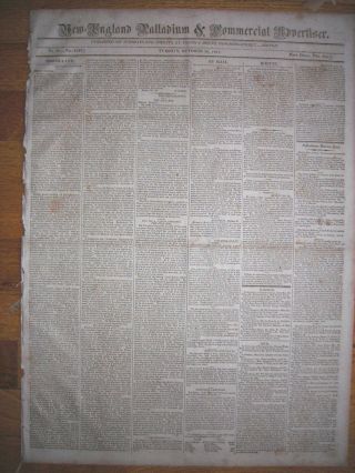 England Palladium Newspaper 10/30/1821 Gov.  Jackson Proclamation On Florida