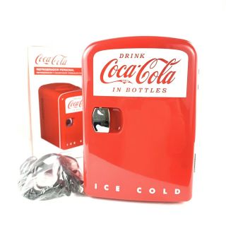 Coca Cola Retro Personal Mini Fridge 6 Can 4l 14 Cu Ft Capacity Cooler Koolatron