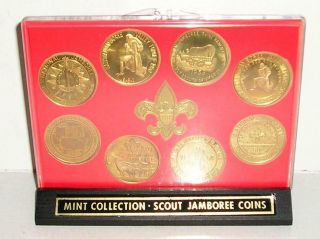 Boy Scouts Of America National Jamboree 8 Commemorative Coins W/ Case & Stand