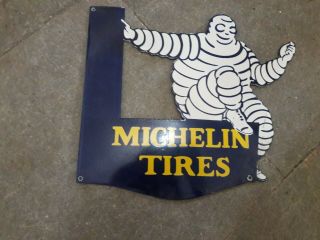 Porcelain Michelin Tire Enamel Sign Size 13 " X 12 " Inch