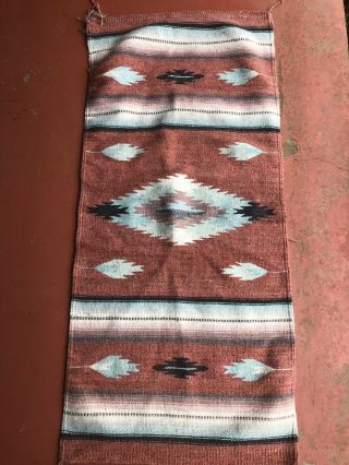 Vintage Navajo American Indian Saddle Blanket Rug 60” X 30 “ Southwestern