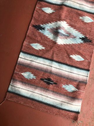 Vintage Navajo American Indian Saddle Blanket Rug 60” X 30 “ Southwestern 2