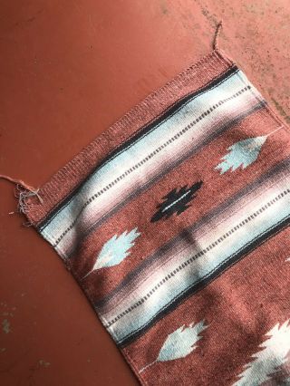 Vintage Navajo American Indian Saddle Blanket Rug 60” X 30 “ Southwestern 3