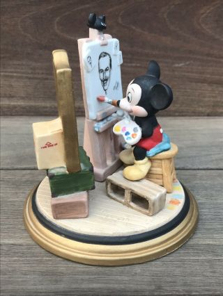 Mickey Mouse Self Portrait Painting Walt Disney Ceramic Figurine Vtg Disneyland 2