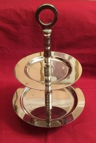 Small Silver Plated Two Tier Cake Stand