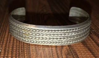 Old Pawn Circa 1960’s Sterling Silver Navajo Native American Cuff Bracelet