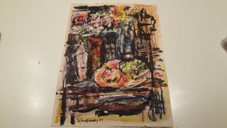 Vtg Mid Century Rebecca Kosakowsky Woodstock Listed Artist Watercolor Painting C