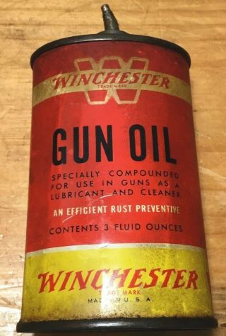 Vintage 4 Oz Lead Top Winchester Gun Oil Can Handy Oiler Oil Can.