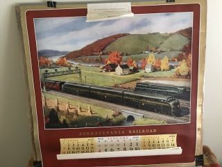 1948 Pennsylvania Railroad Christmas Calender Grif Teller Vintage