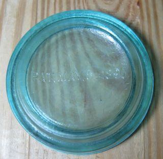 Orig.  Glass Lid For The Best Fruit Keeper Jar - Patent Date May 5th,  1896