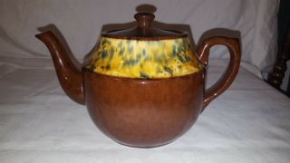Price Kensington Brown Betty 6 Cup Teapot Made In England Yellow Blue Drip