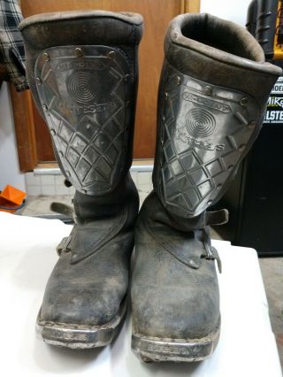 Vintage Alpinestars Hi - Point Motorcycle Motocross Boots Rough Shape Size Unknown