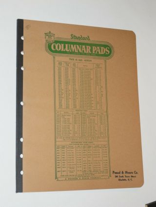 Vintage Boorum & Pease Standard Columnar Pad No.  4804 50 Leaves 4 Columns