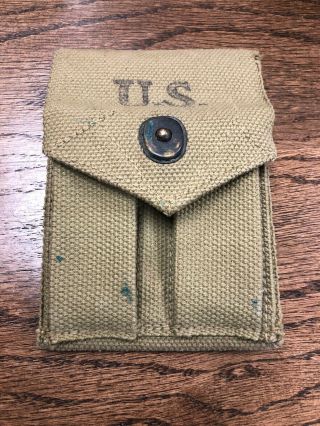 Wwii Gi M1923 Mag Pouch For M1911/m1911a1.  45 Pistols