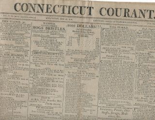 1810 Hartford,  Connecticut Newspaper - Connecticut Courant