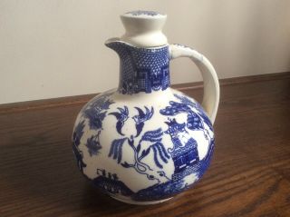 Blue Willow Carafe With Stopper Made In Japan