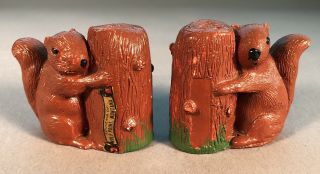 Vintage Salt & Pepper Shakers Brown Squirrel Set Wolf Point Montana Approx.  2”