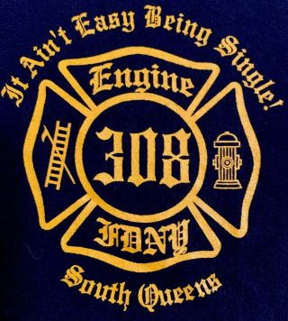 Fdny Nyc Fire Department York City T - Shirt Sz S Engine 308 Queens