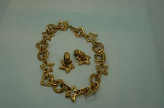 1980s Vintage Per Spook,  Paris Striking Necklace And Earrrings