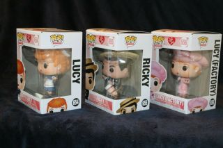 Funko Pop Tv I Love Lucy Complete Set (654 Lucy) (655 Ricky) 656 Lucy Factory