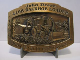 John Deere Dubuque 410e Backhoe Tractor Loader Limited Edition Belt Buckle 1997