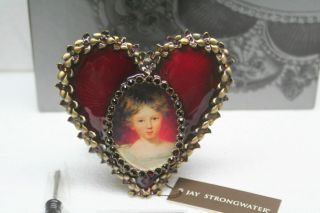 Jay Strongwater Dominique Jeweled Red Heart Frame Exc