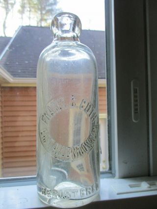 Hutchinson Blobtop Bottle - East Allentown,  Pa - Frank C.  Guth - Clear