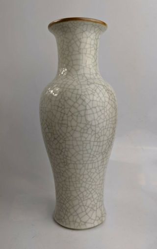 Chinese Antique Fine Crackle Glaze Baluster Vase - Qing Dynasty Ge Guan Ware