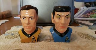Star Trek Mug Set Spock And Captain Kirk