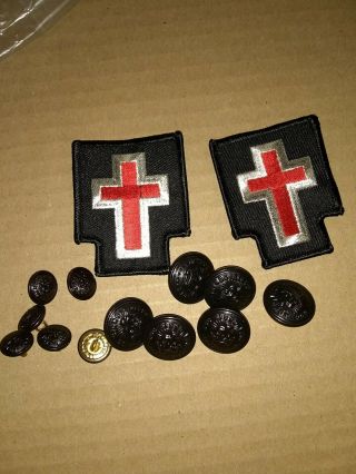 Knight Templar Patches And Buttons 14 Piece