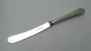 Antique Vintage Cutlery - Butter Knife - Hallmarked Silver On Handle = Size 6.  7 "