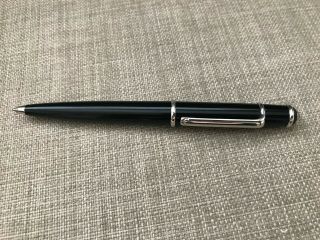 100 Authentic Diabolo De Cartier Ballpoint Pen Black Chrome Trim No Box