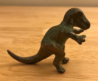 Vintage Srg Small Bronzed Dinosaur Tyrannosaurus Rex T Rex Figurine Paperweight
