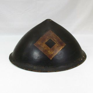 D873: Real Old Japanese Samurai Military Hat Jingasa For Matchlock Unit