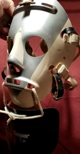 Vintage Hockey Goalie Mask Face Neck Guard Winnwell Old Made Canada Strap Copper