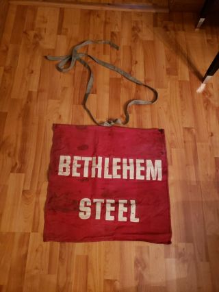 Vintage Bethlehem Steel Safety Cloth Flag