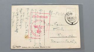 Third Reich Wwii Postcard,  Schutztaffel: 2x Stempel 1943