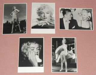 Marilyn Monroe - Set Of 5 Large B/w Postcards 1987 By Bernard Of Hollywood