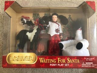 Breyer Holiday Waiting For Santa Retired Playset Nib No.  700830