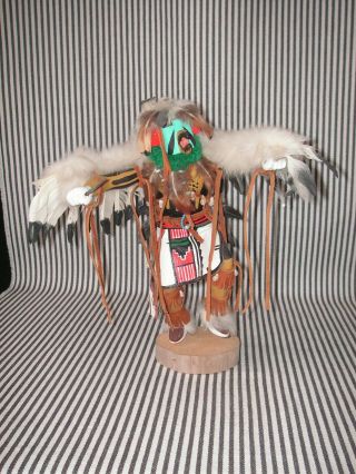 Vintage 11 " Hopi Kachina Doll Eagle Kwahu Ruler Of Sky Signed Raymond Denetsosie