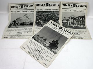 4 Timely Events Newspaper Posters 1943 Us Navy World War 2 Battleships Patrol