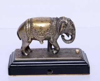 Antique Wien Bronze Realistic Elephant Butler & Servant Call Ringer Push Button