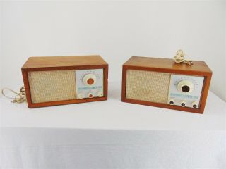 2 Vintage Klh Model Twenty One 21 Fm Receiving System Table Radio Walnut Cabinet