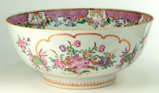 1735 - 1796 Qianlong Qing Chinese Fine Porcelain Large Bowl Famille Rose Enameled
